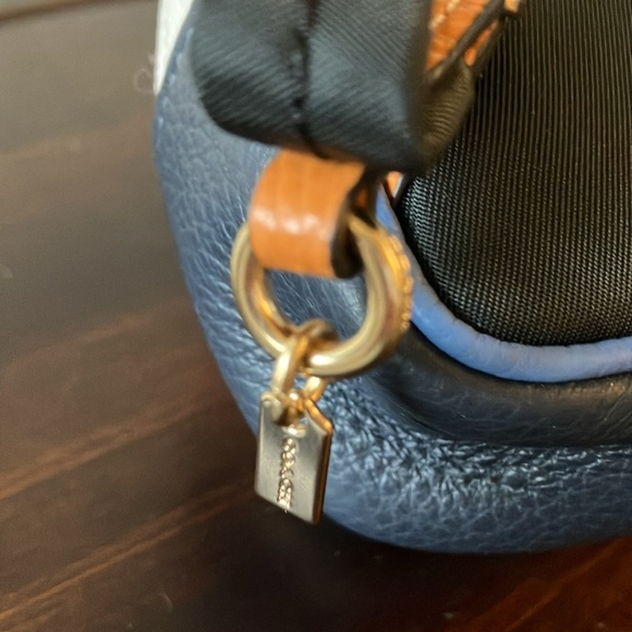 Coach: Mini Court Backpack Bag Charm/Keychain- Signature Canvas- Gold tone - Picture 5 of 16